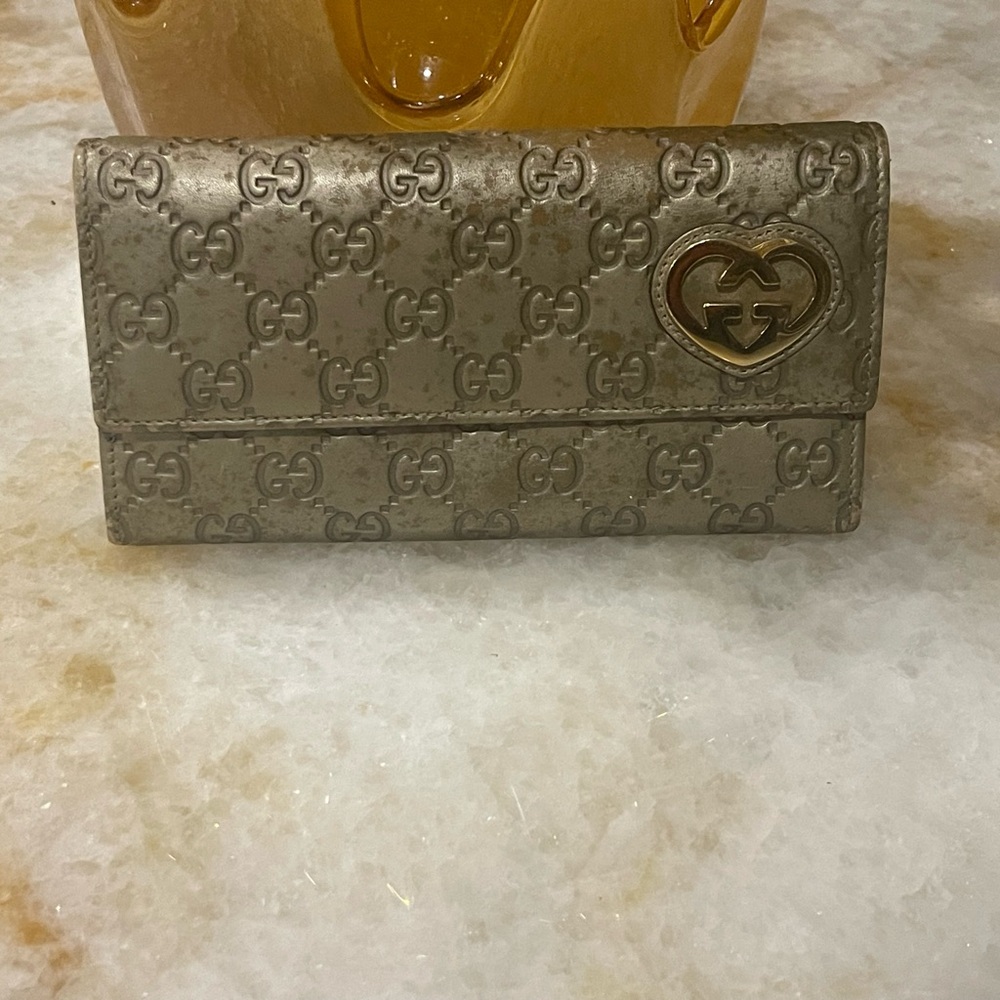 Gucci Women's Gold / Brown Monogram Wallet